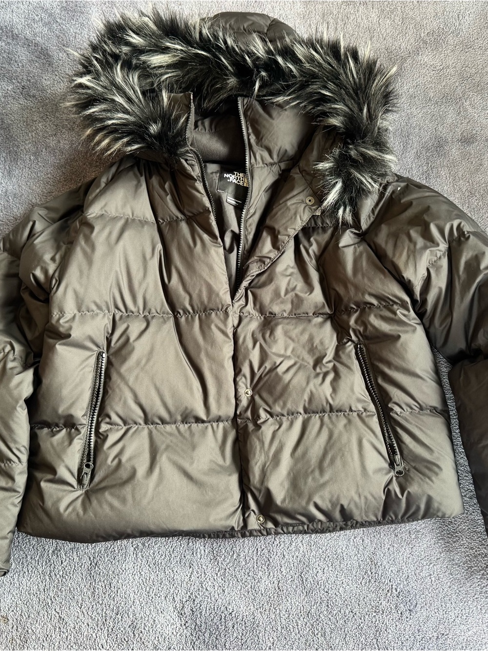 The North Face Women's Black Puffer Jacket with Faux Fur Hood